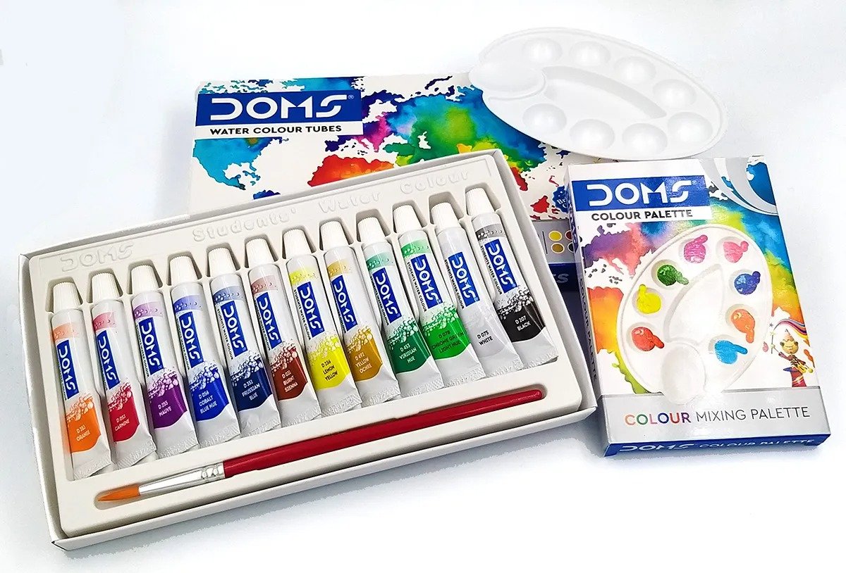 Doms Water colour Tubes with Colour Palette