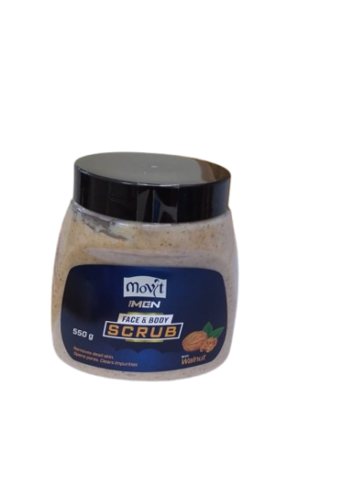 Movit Men Face & Body Scrub 550g Walnut